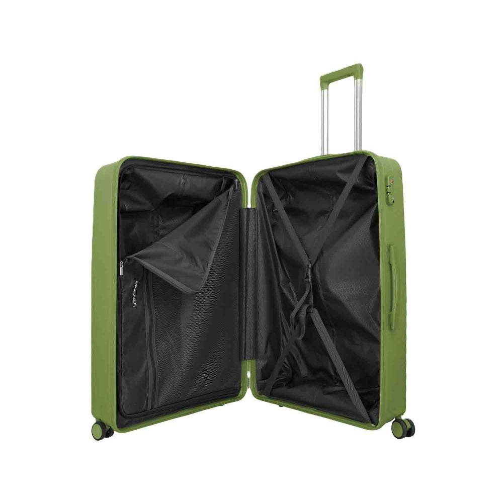 Travelite Pacific Olive 4 Doppelrollen Trolley L 78 cm