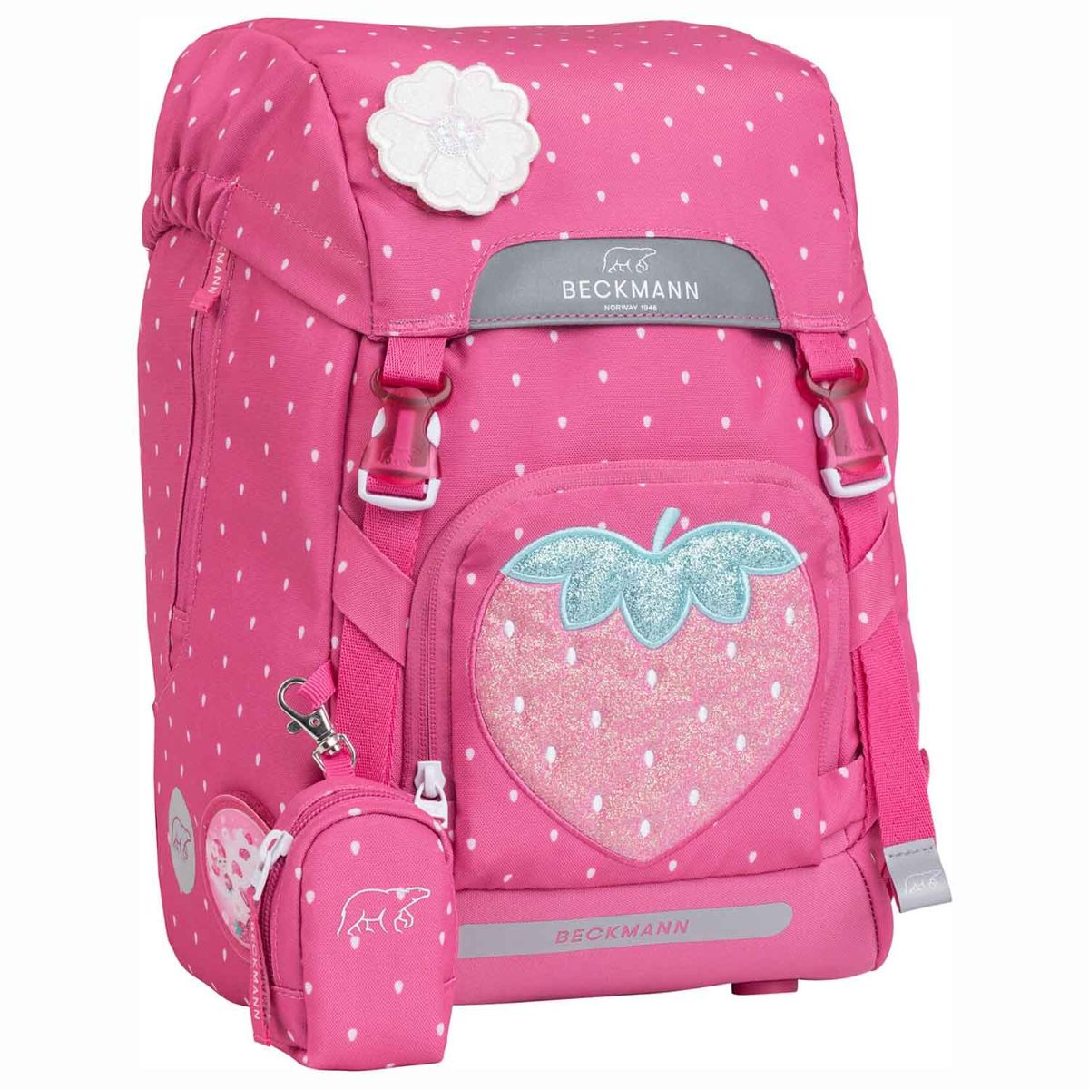 Beckmann Classic Strawberry Schulrucksack Set 6tlg.