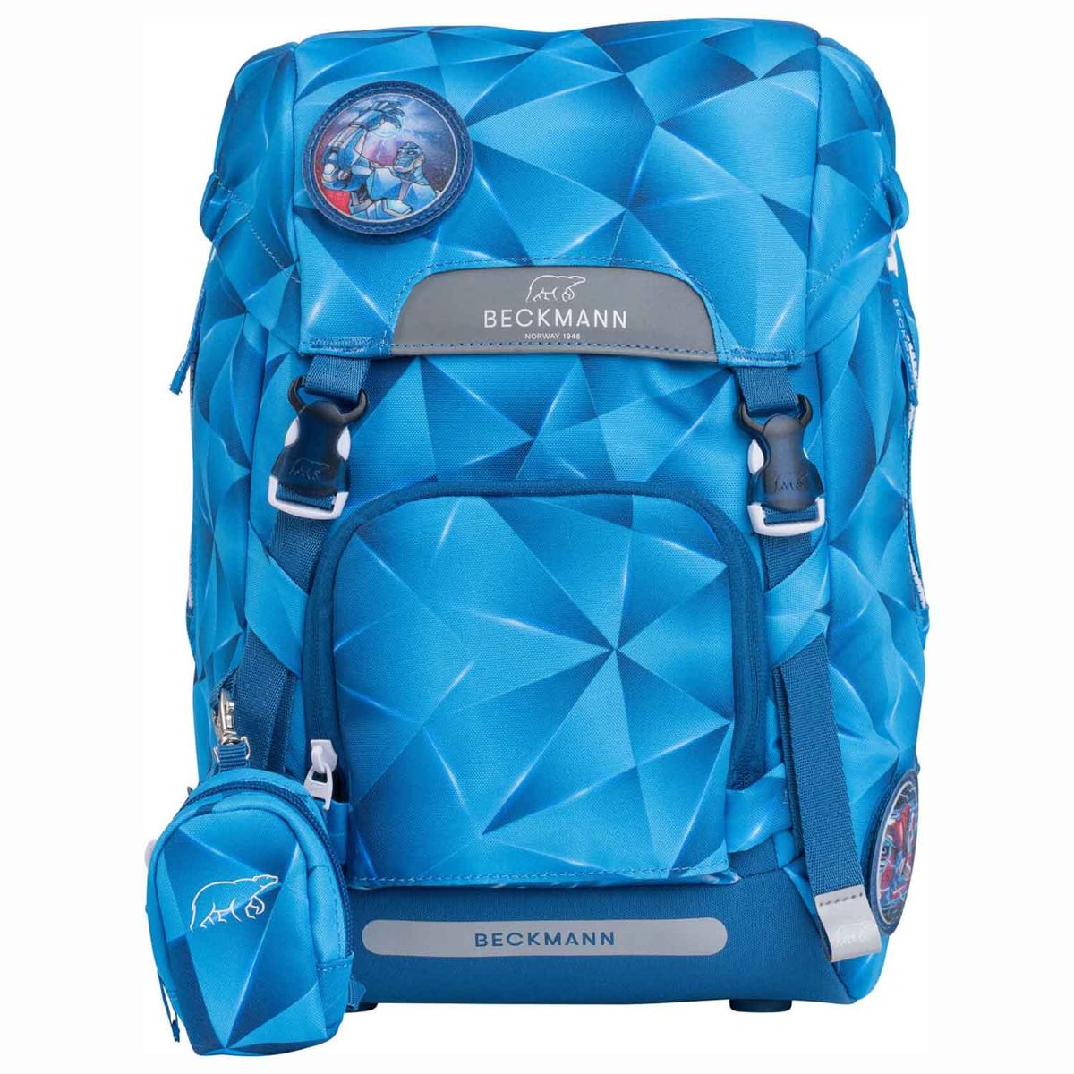 Beckmann Classic Blue Lightning Schulrucksack Set 6tlg.