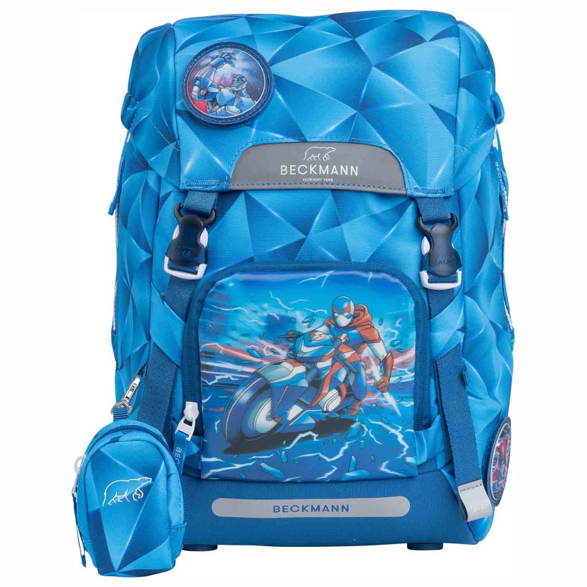 Beckmann Classic Blue Lightning Schulrucksack Set 6tlg.