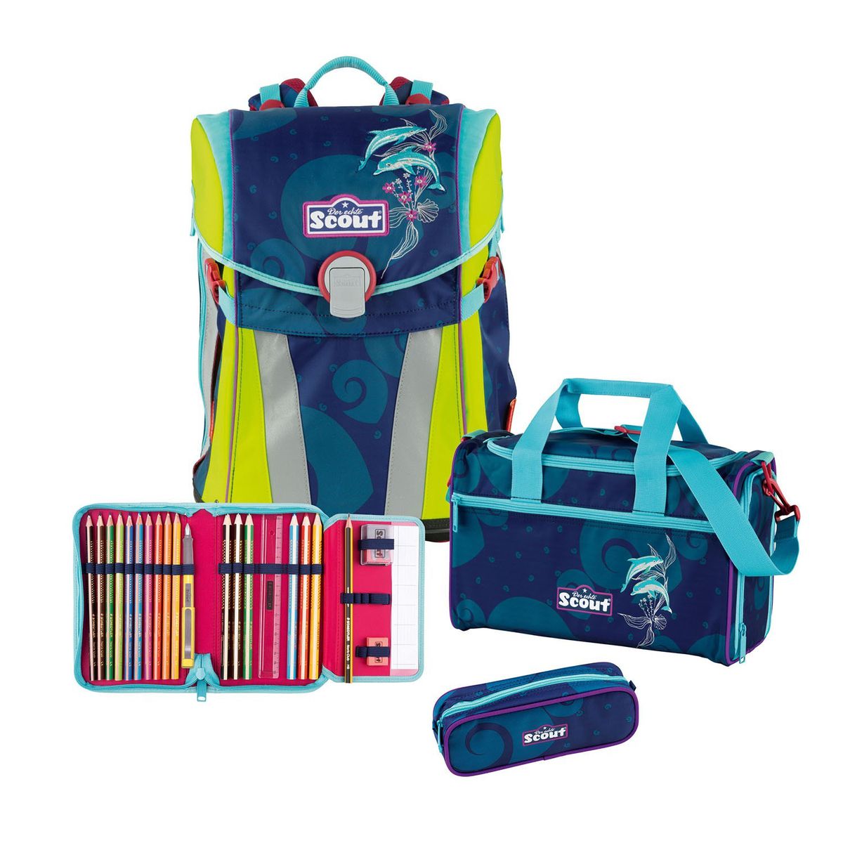 Scout Sunny Florida Schulrucksack Set 4tlg.