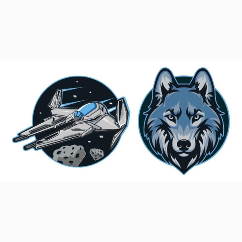 Schneiders Spaceship und Wolf Patches Set 2tlg.