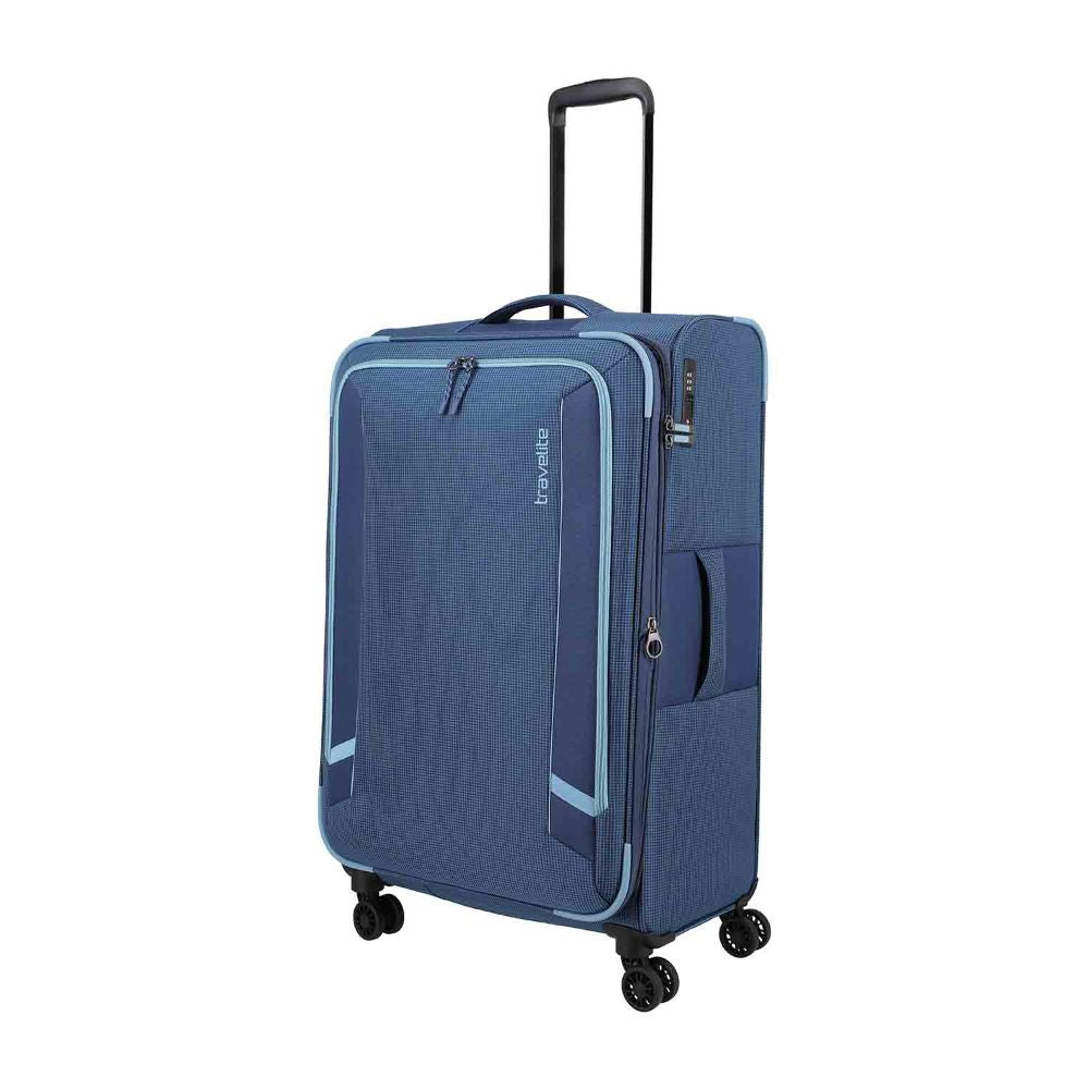 Travelite Corsiica Blue 4 Doppelrollen Trolley L 77 cm