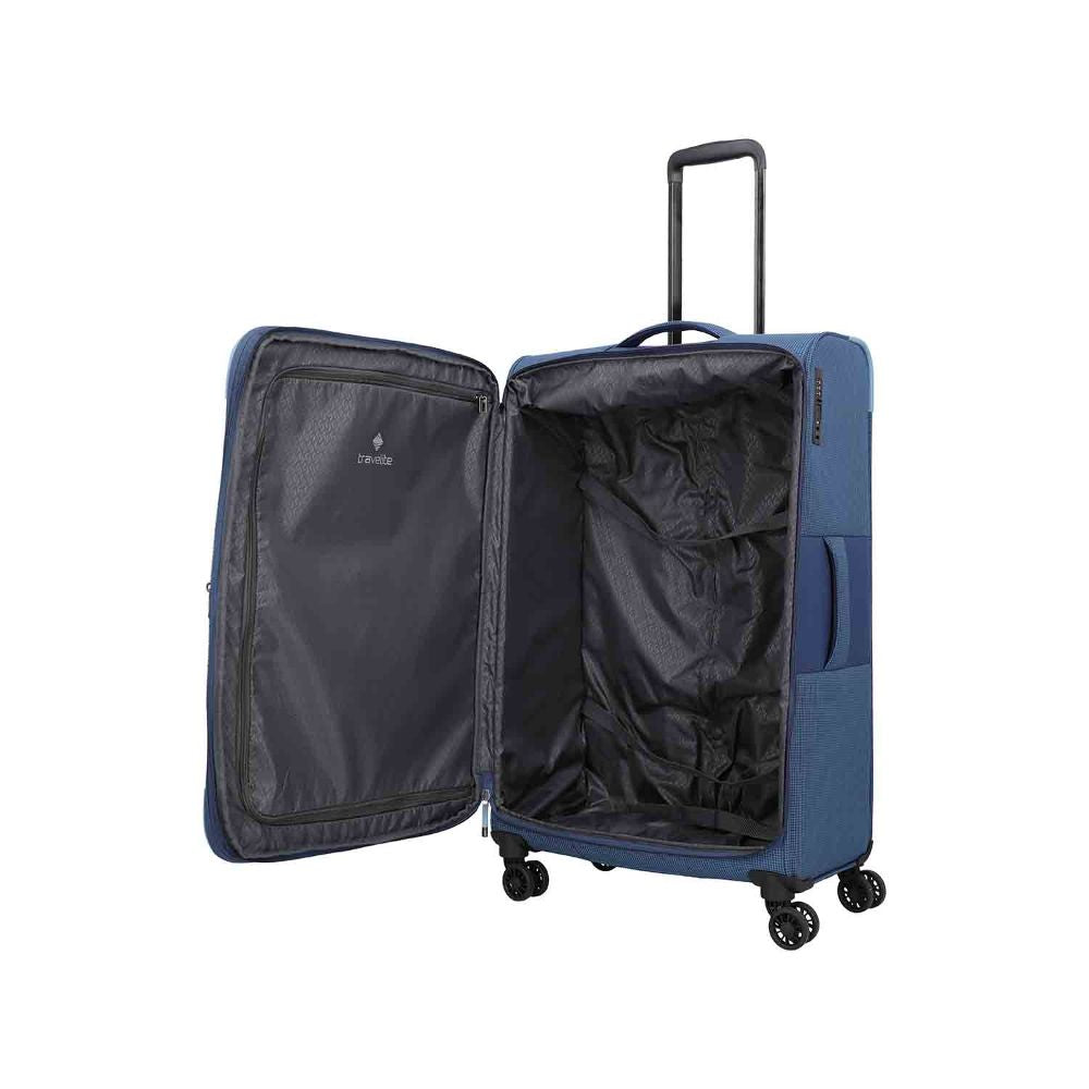 Travelite Corsiica Blue 4 Doppelrollen Trolley L 77 cm