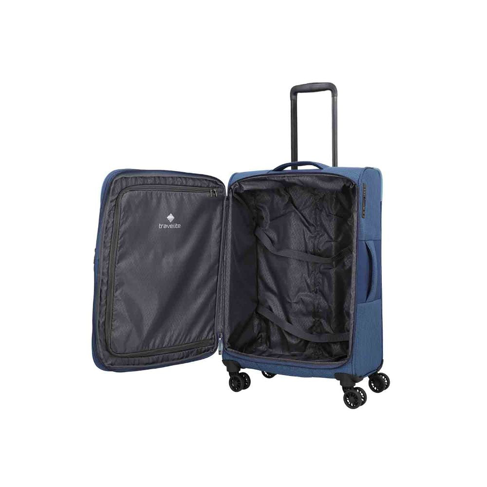Travelite Corsiica Blue 4 Doppelrollen Trolley M 67 cm
