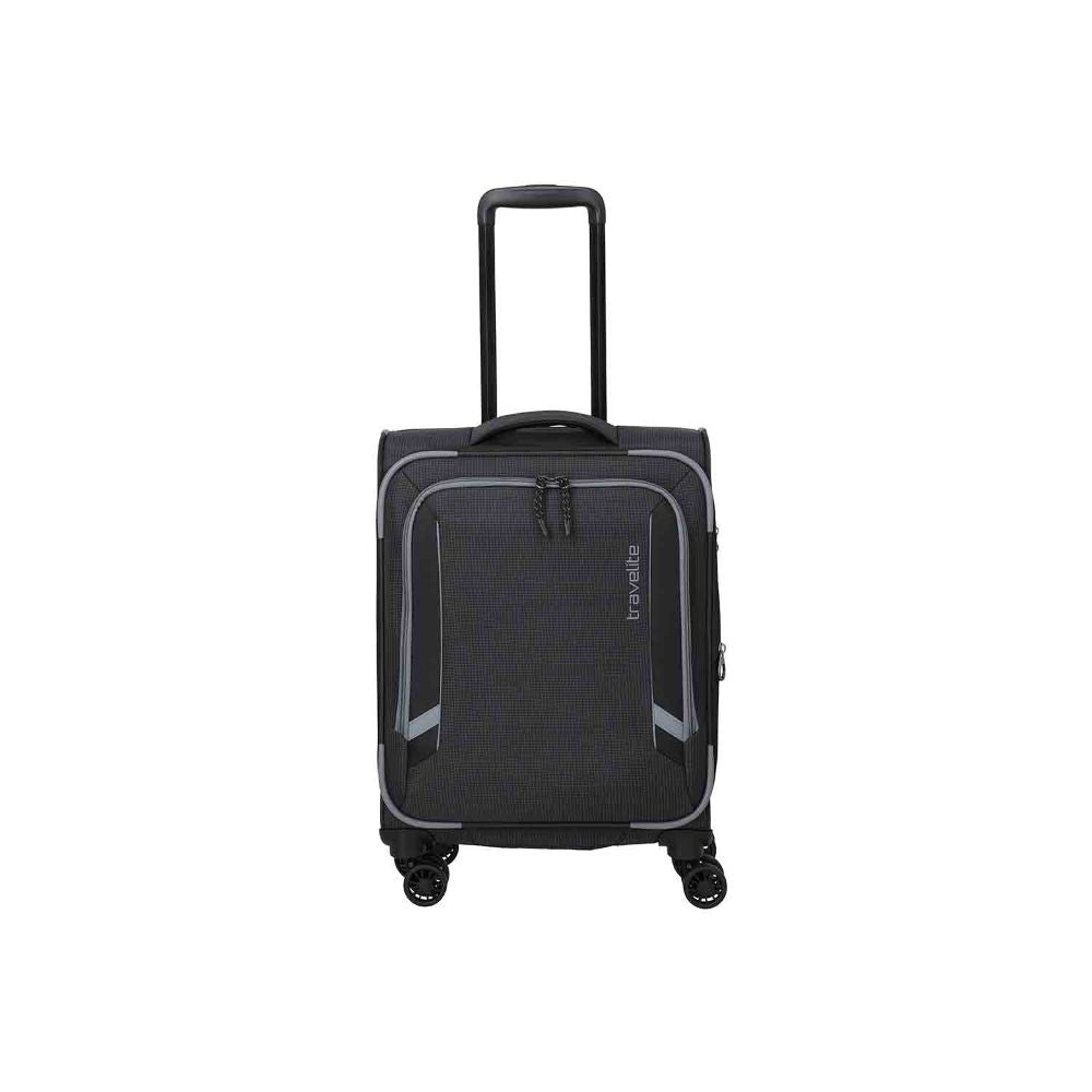 Travelite Corsiica Black 4 Doppelrollen Trolley S 55 cm
