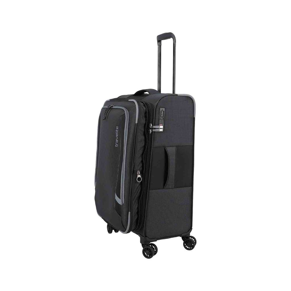 Travelite Corsiica Black 4 Doppelrollen Trolley M 67 cm
