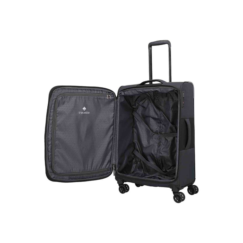 Travelite Corsiica Black 4 Doppelrollen Trolley M 67 cm