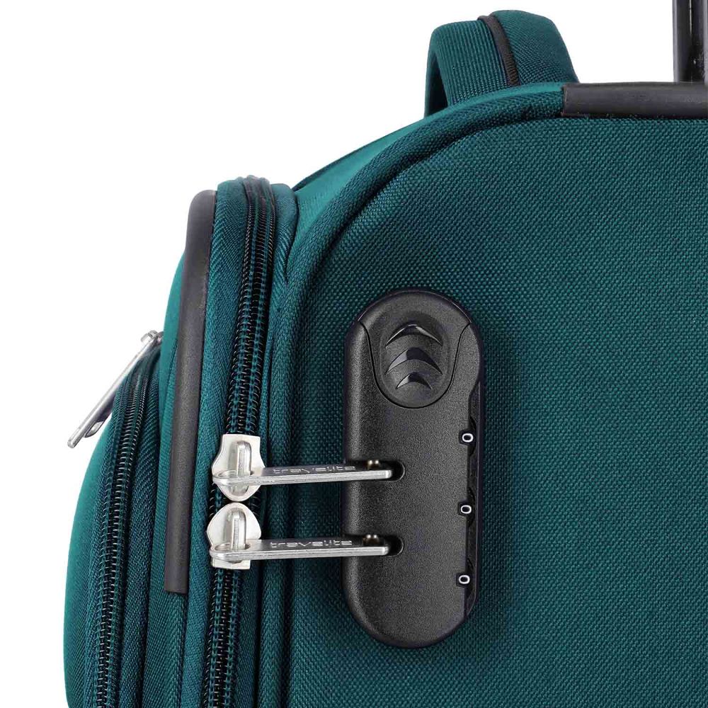 Travelite Priego Petrol 4 Doppelrollen Trolley S 55 cm
