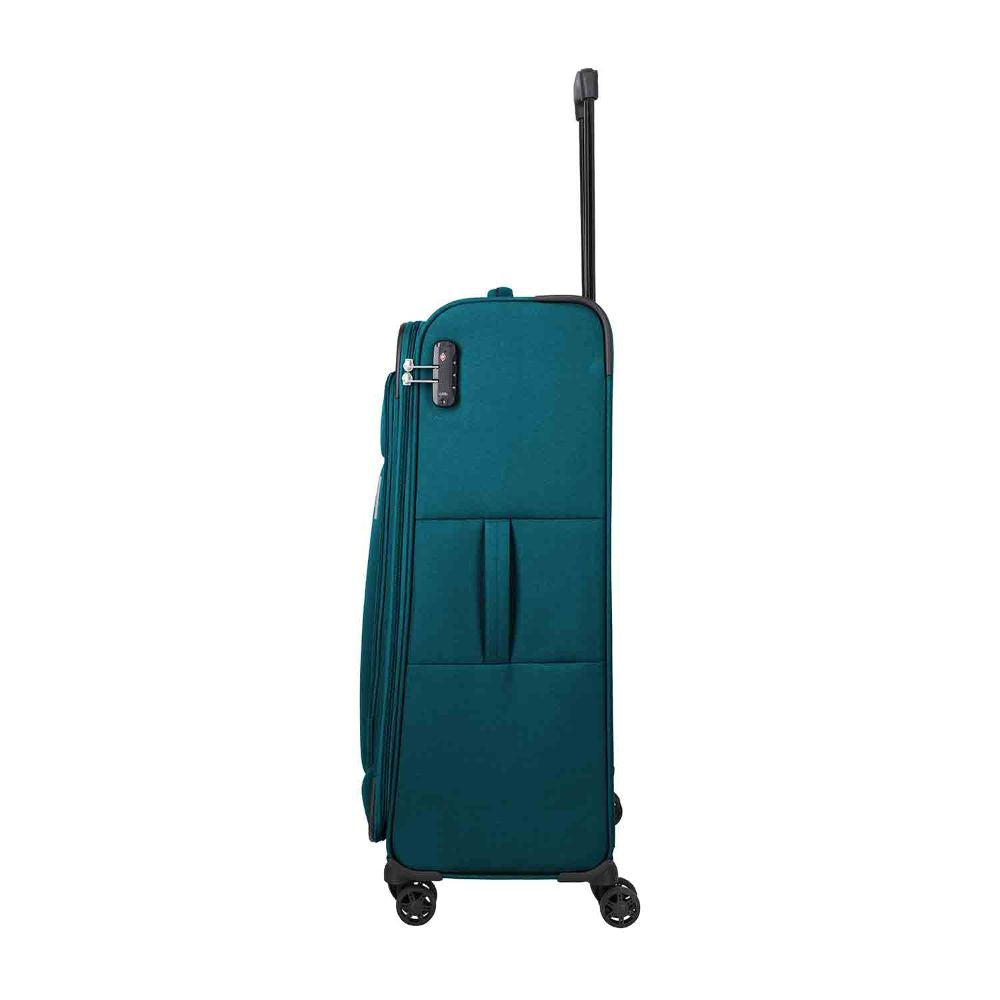 Travelite Priego Petrol 4 Doppelrollen Trolley L 77 cm