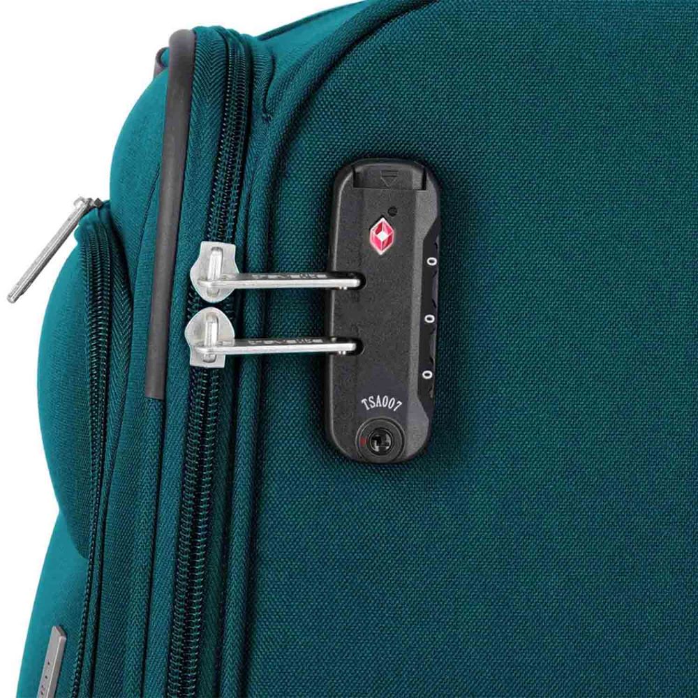 Travelite Priego Petrol 4 Doppelrollen Trolley L 77 cm