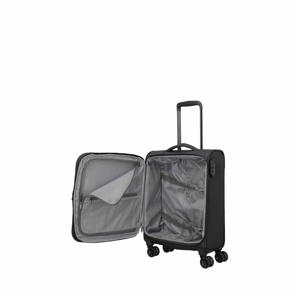 Travelite Umbria Black 4 Doppelrollen Trolley S 55 cm