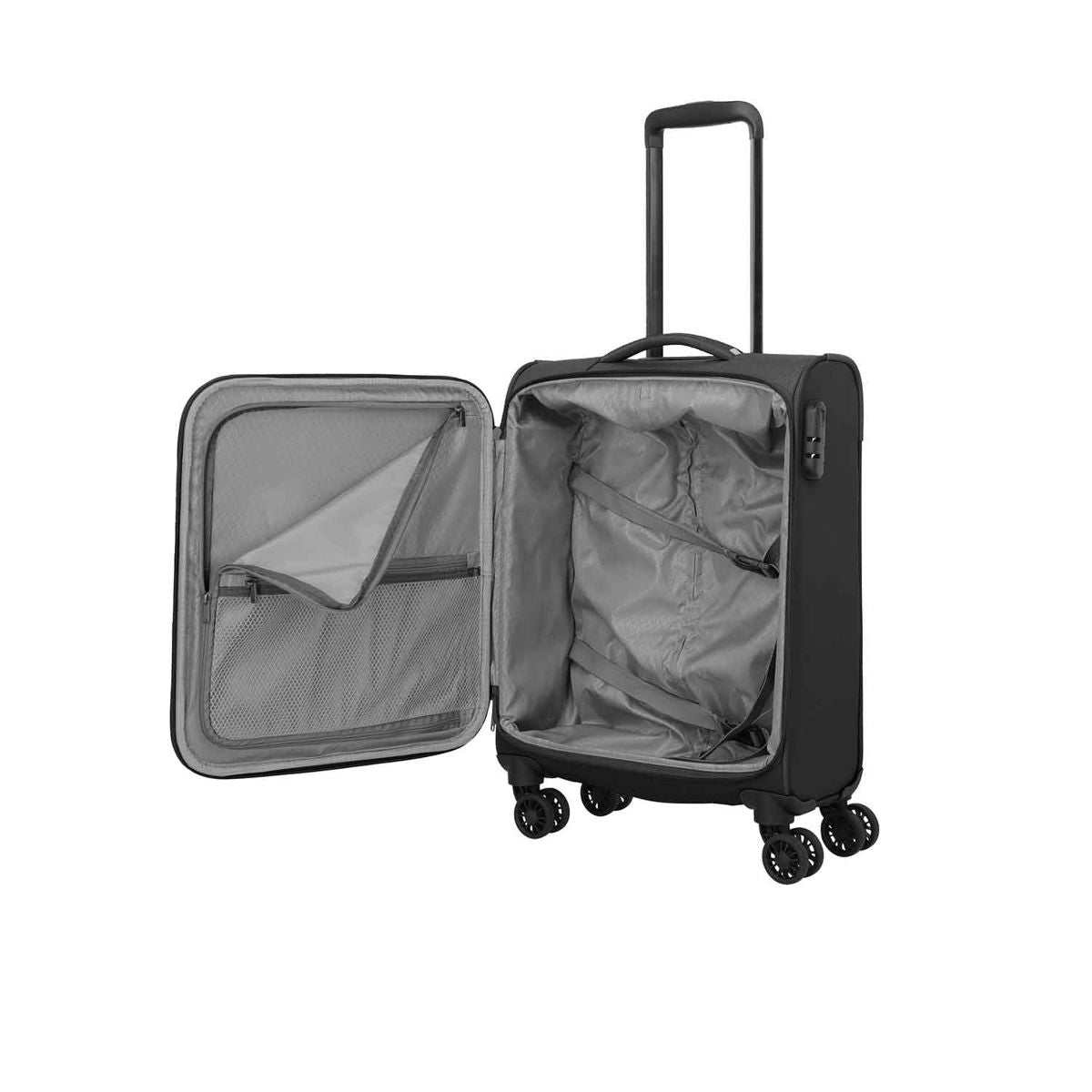 Travelite Umbria Black 4 Doppelrollen Trolley M 67 cm