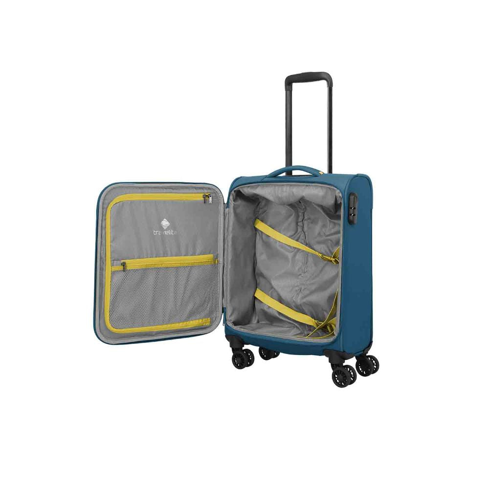 Travelite Umbria Petrol 4 Doppelrollen Trolley S 55 cm