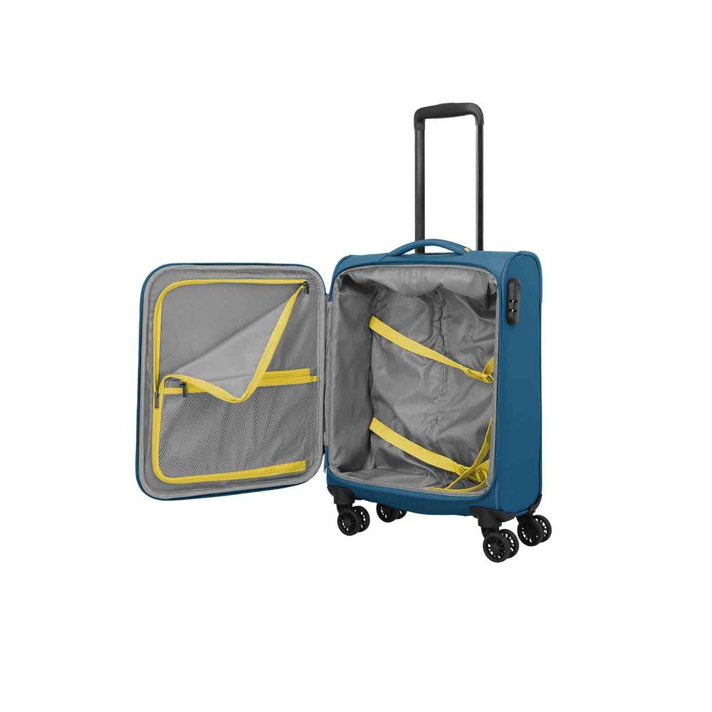 Travelite Umbria Petrol 4 Doppelrollen Trolley S 55 cm
