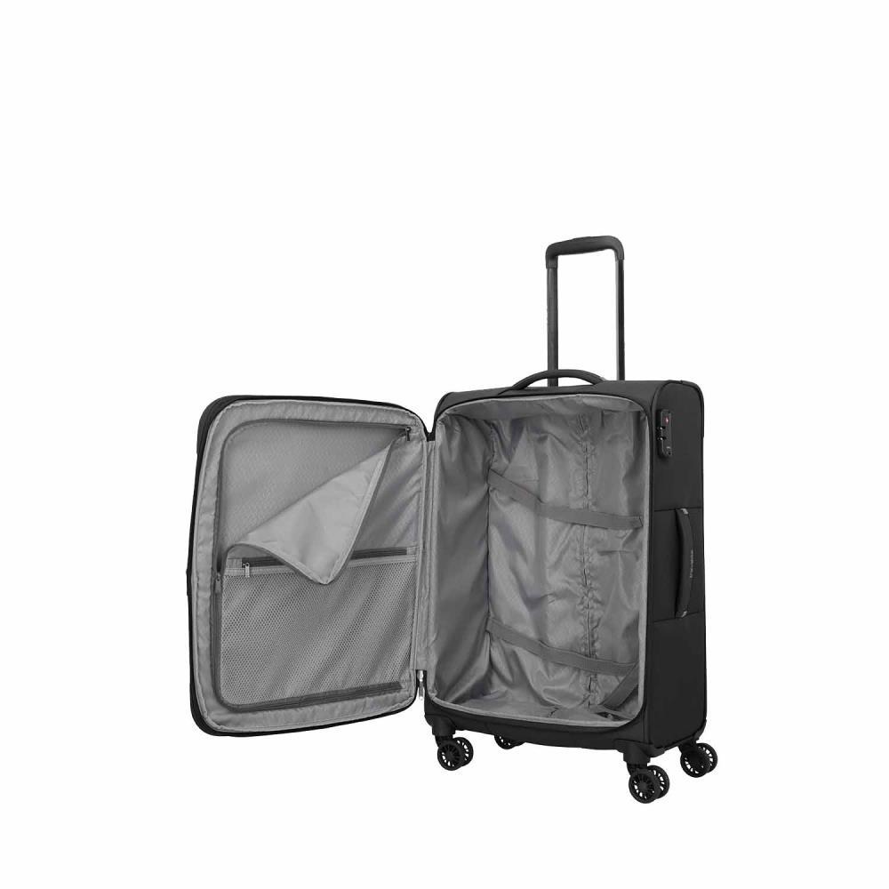 Travelite Umbria Black 4 Doppelrollen Trolley M 67 cm
