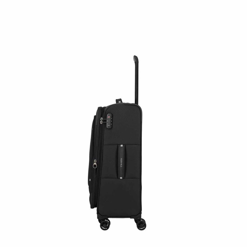 Travelite Umbria Black 4 Doppelrollen Trolley M 67 cm
