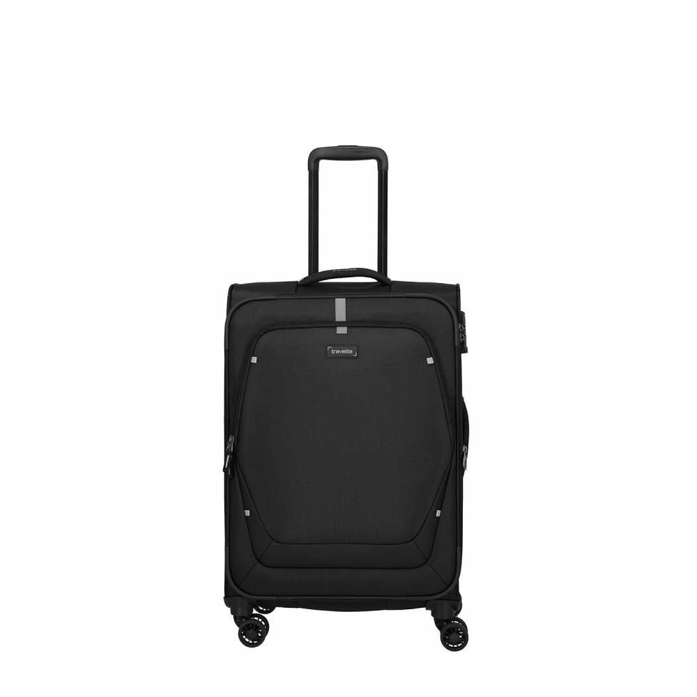 Travelite Umbria Black 4 Doppelrollen Trolley M 67 cm