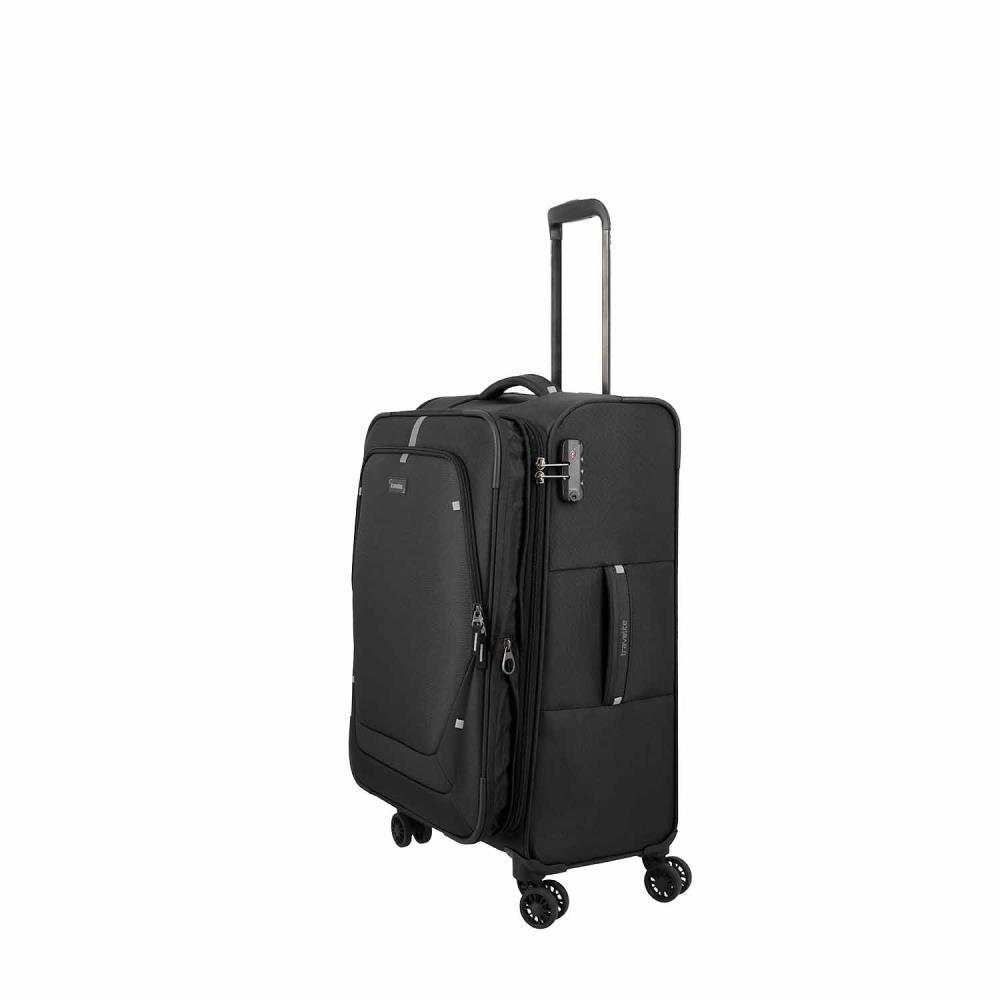 Travelite Umbria Black 4 Doppelrollen Trolley M 67 cm