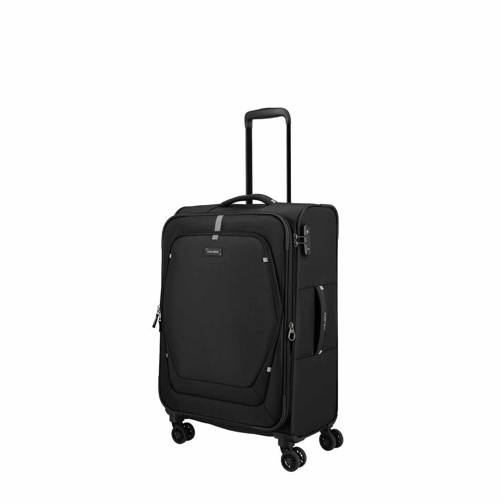 Travelite Umbria Black 4 Doppelrollen Trolley M 67 cm