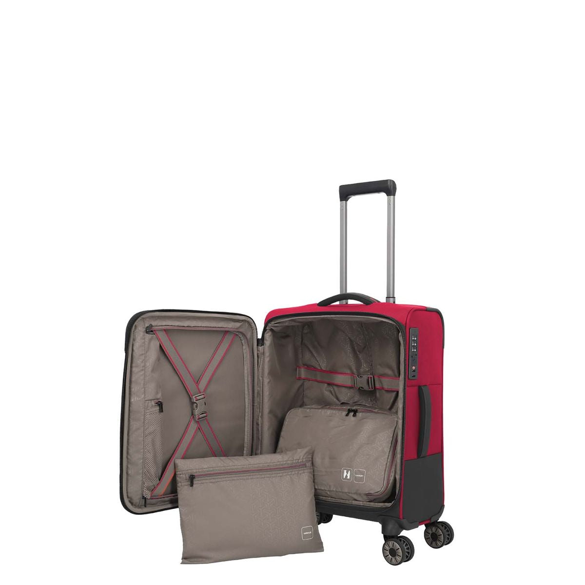 Travelite Crosslite Rot 4-Doppelrollen Trolley S 55 cm