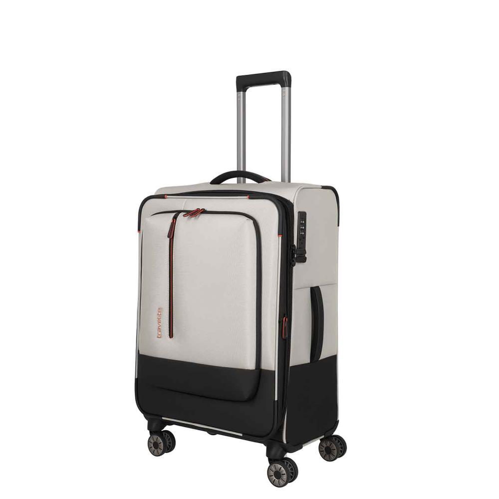 Travelite Crosslite Natur 4-Doppelrollen Trolley M 66 cm