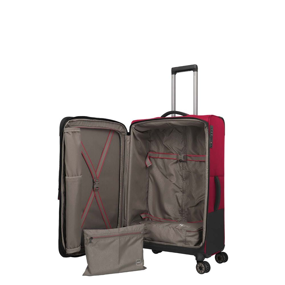 Travelite Crosslite Rot 4-Doppelrollen Trolley L 77 cm