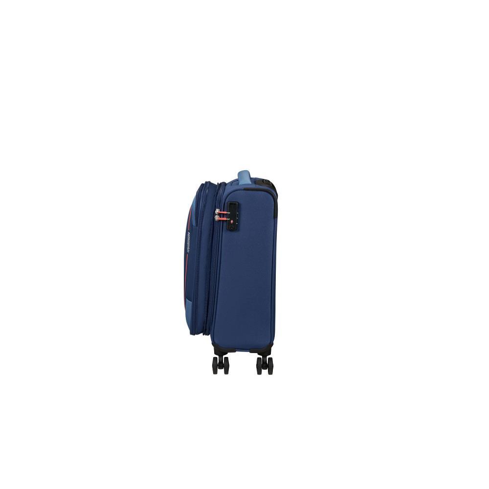 American Tourister Pulsonic Spinner Combat Navy 4 Doppelrollen Trolley S 55 cm