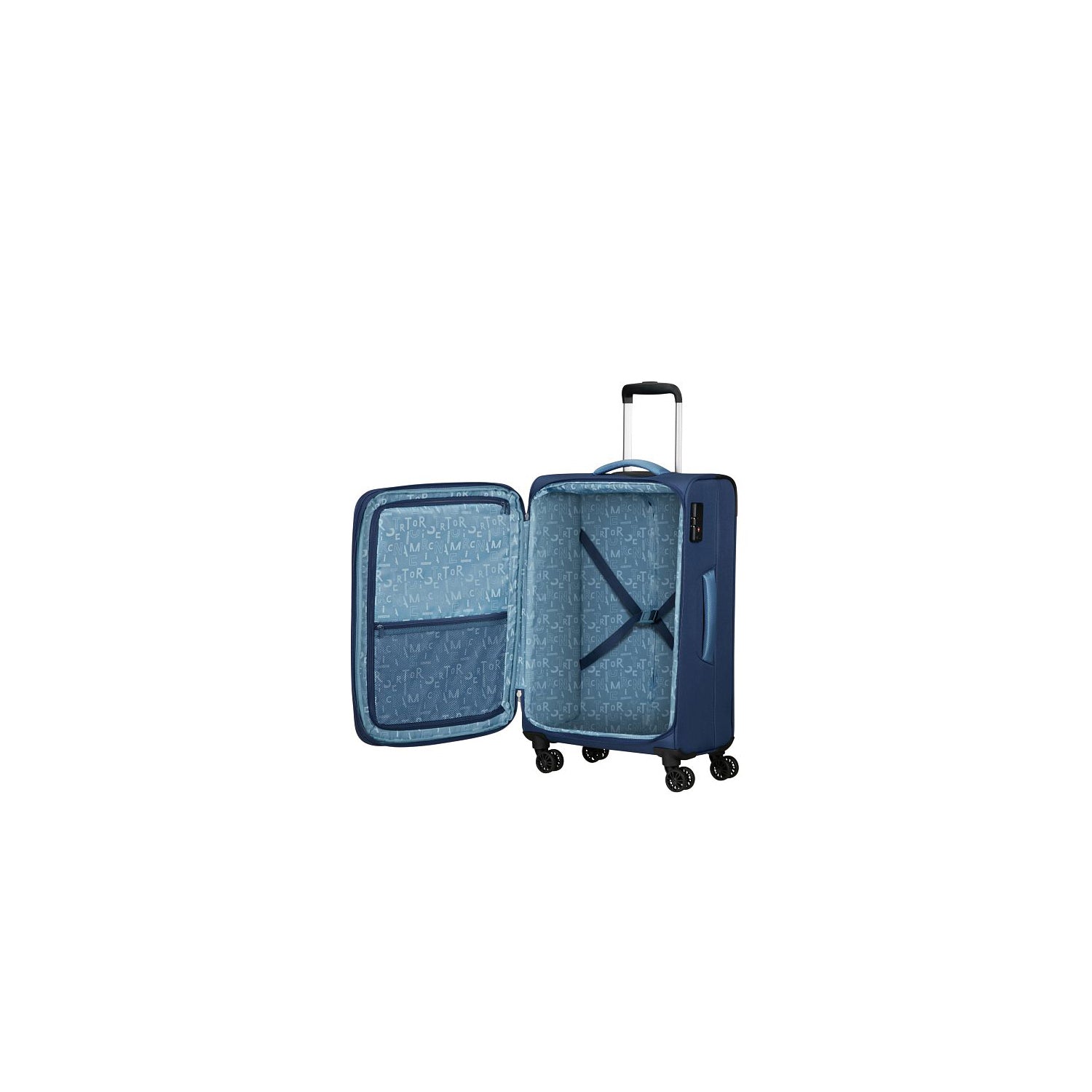 American Tourister Pulsonic Spinner Combat Navy 4 Doppelrollen Trolley M 68 cm