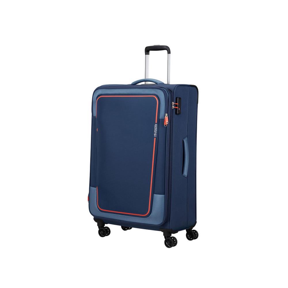 American Tourister Pulsonic Spinner Combat Navy 4 Doppelrollen Trolley L 81 cm