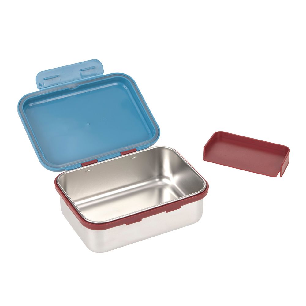 Lässig Edelstahl Brotdose Bold Blue/Red/Beige