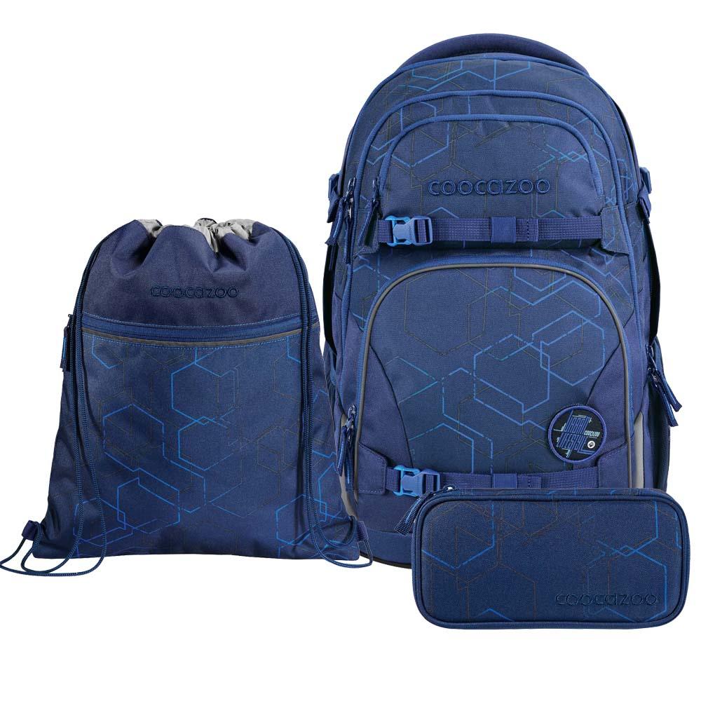 Coocazoo Porter Blue Motion Schulrucksack Set 3tlg.