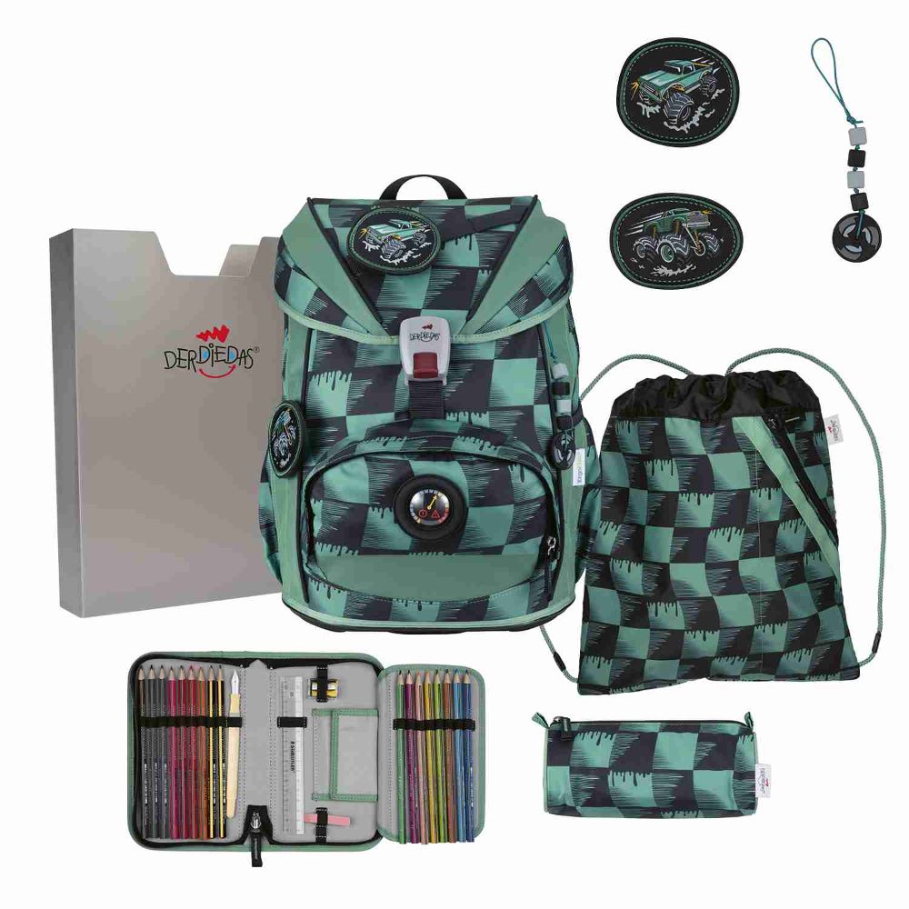 DerDieDas ErgoFlex Light Superflash Exklusiv Super Truck Schulrucksack Set 5tlg.