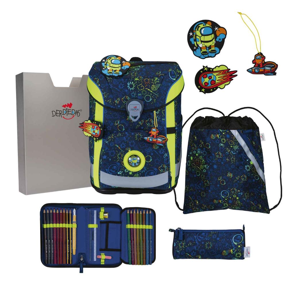 DerDieDas ErgoFlex Easy Neon Crazy Schulranzen Set 5tlg.