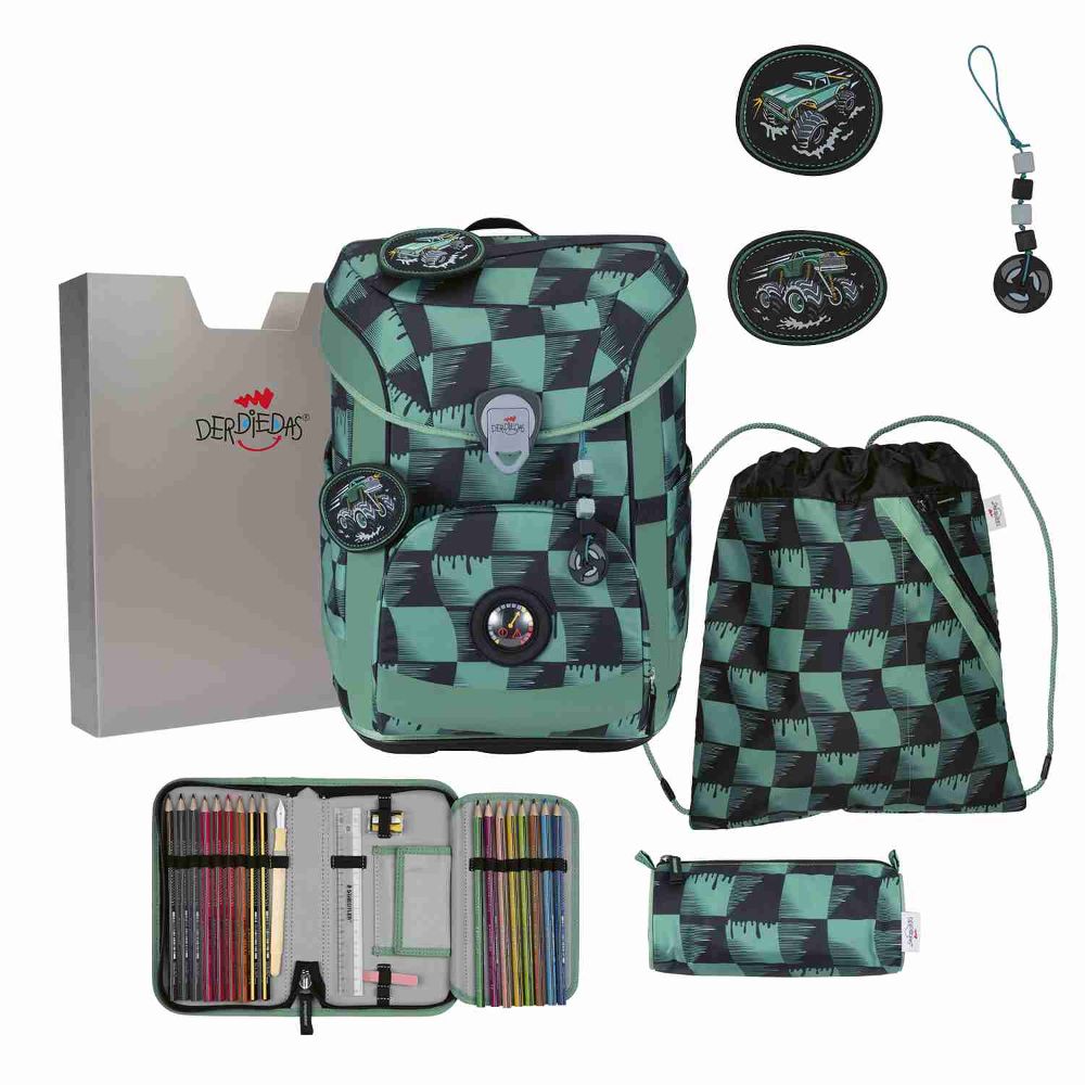 DerDieDas ErgoFlex Easy Superflash Exklusiv Super Truck Schulranzen Set 5tlg.