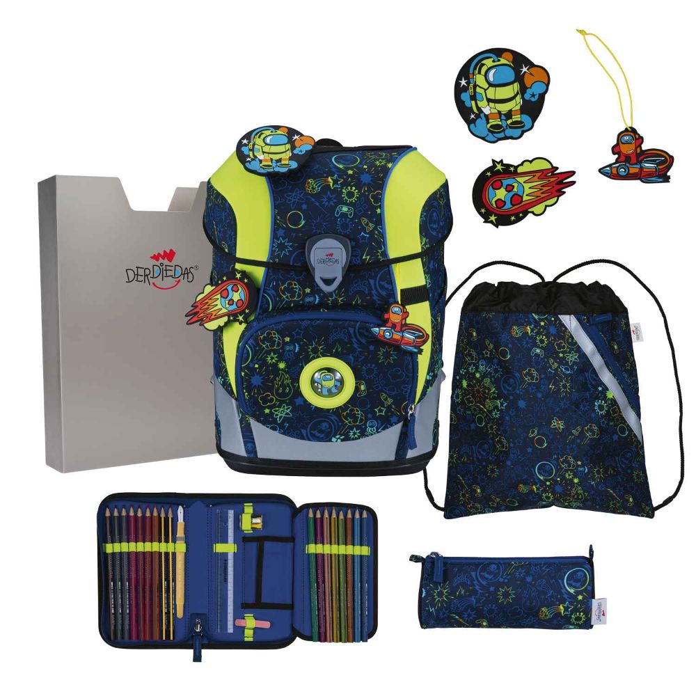 DerDieDas ErgoFlex Tiny Neon Crazy Schulranzen Set 5tlg.