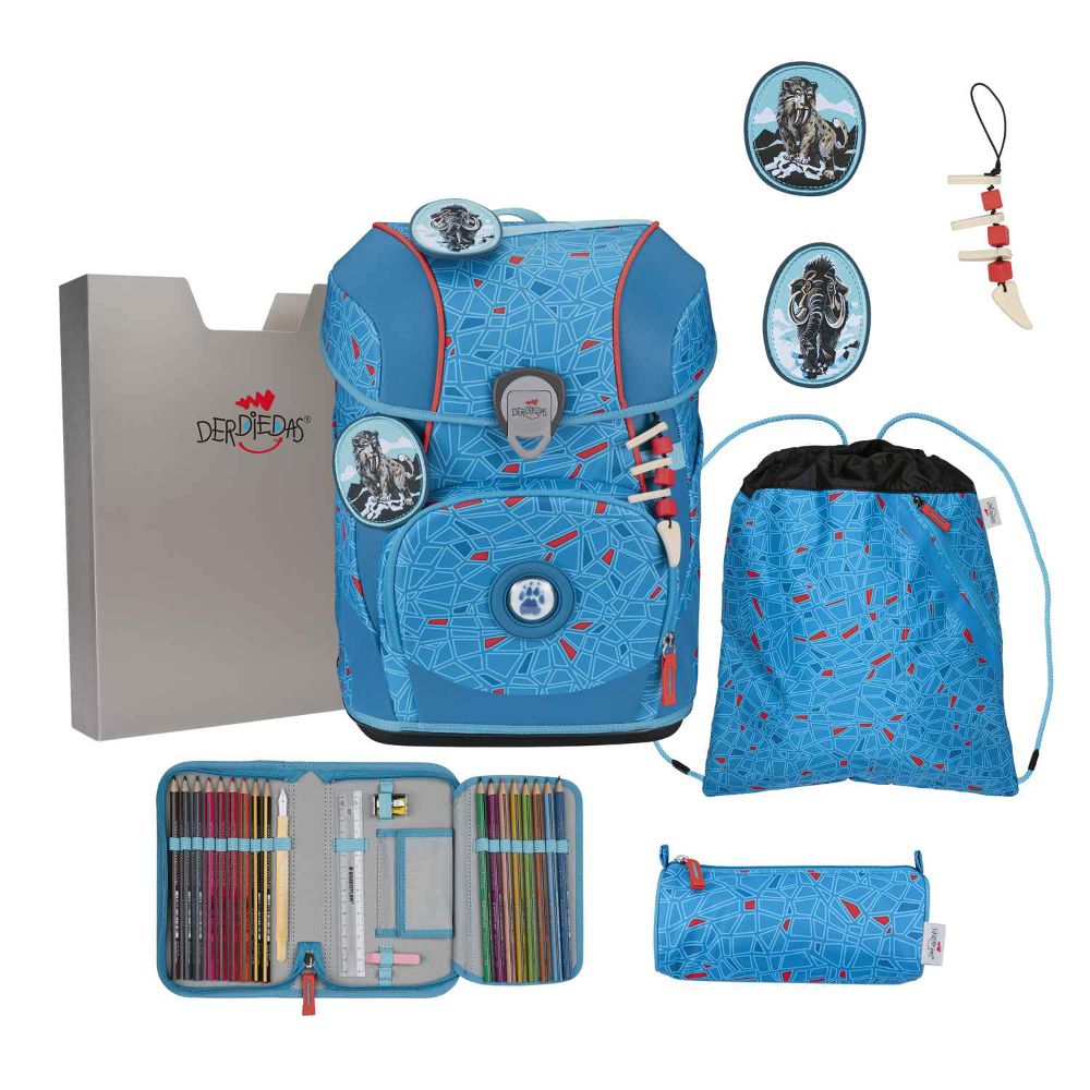 DerDieDas ErgoFlex Tiny Supeflash Exklusiv Blue Ice Schulranzen Set 5tlg.