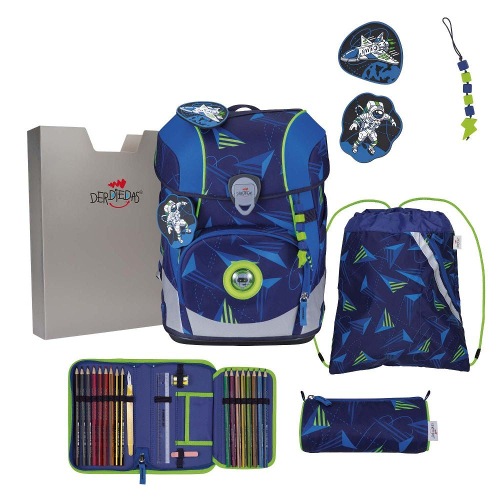 DerDieDas ErgoFlex Tiny Exklusiv LED Moon Mission Schulrucksack Set 5tlg.