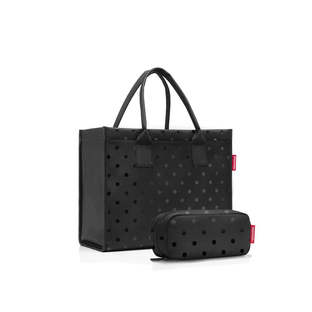 Reisenthel Daily Shopper Glossy Dots Black Taschen Set 2tlg.