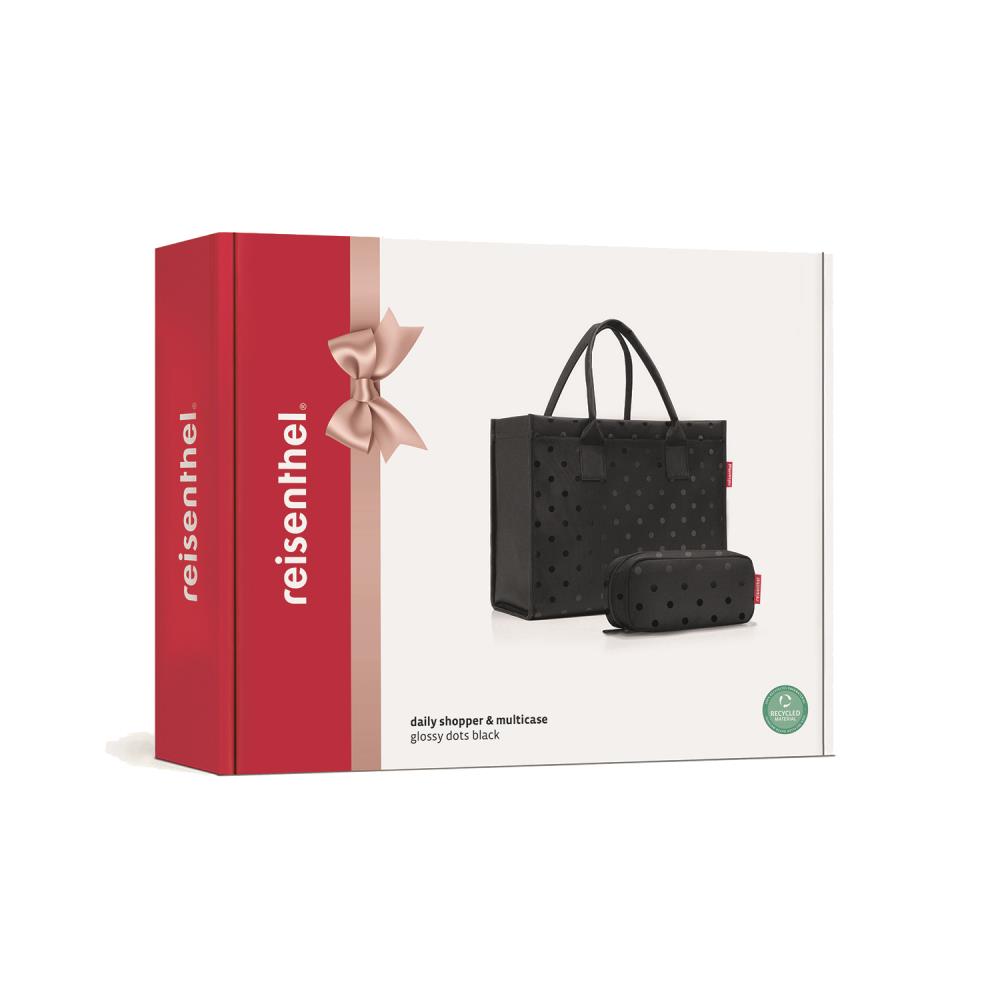 Reisenthel Daily Shopper Glossy Dots Black Taschen Set 2tlg.