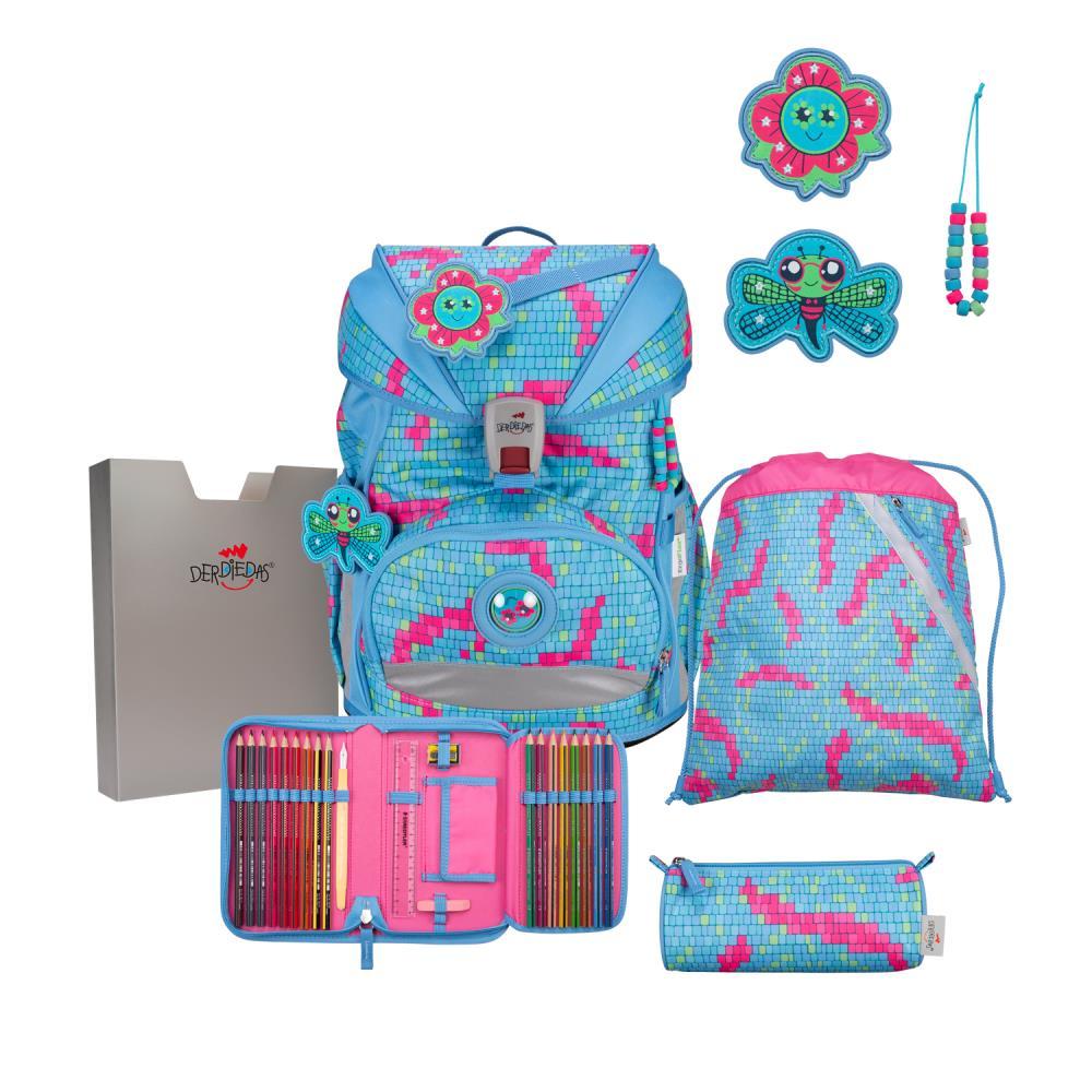 DerDieDas ErgoFlex Superlight Happy Pixel Schulrucksack Set 5tlg.