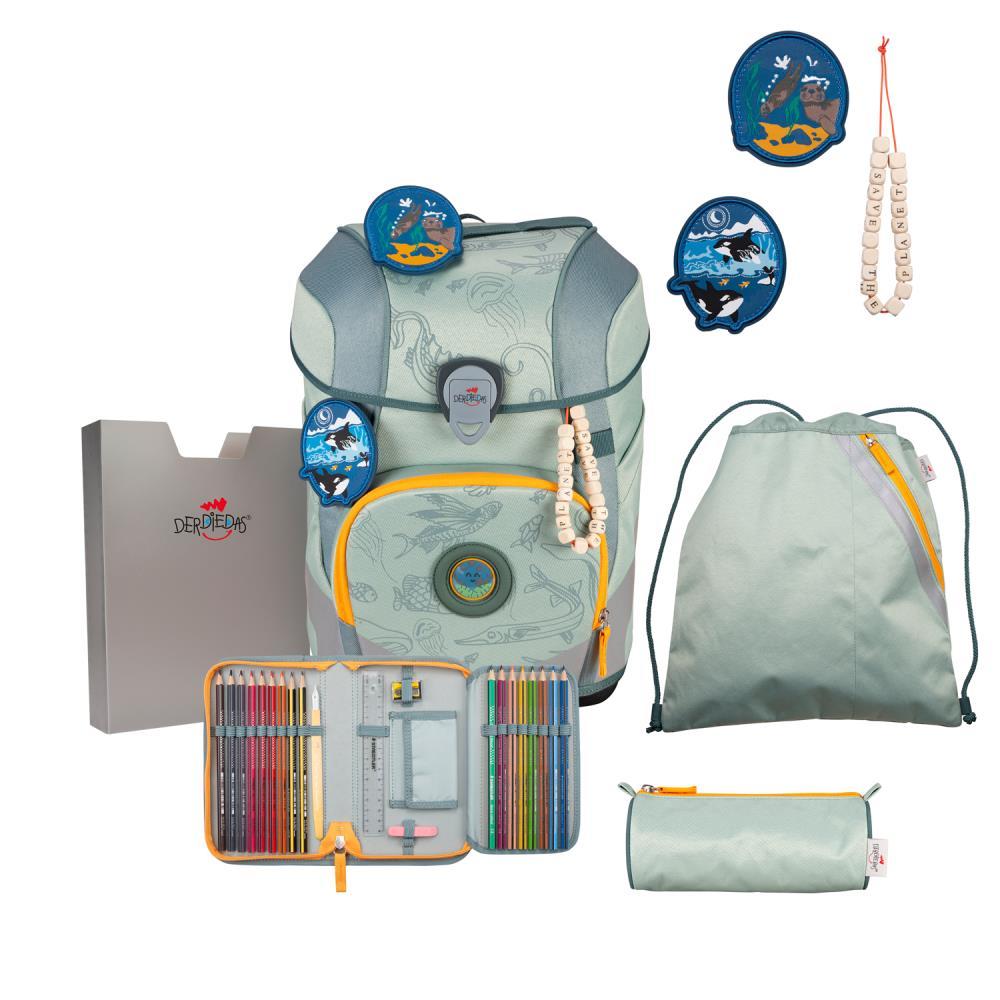 DerDieDas ErgoFlex Tiny ECO Grey Planet Limited Edition Schulranzen Set 5tlg.