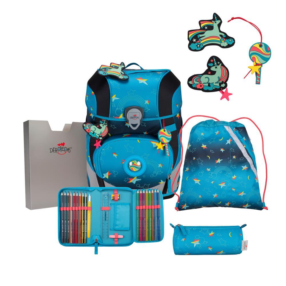 DerDieDas ErgoFlex Tiny LED Rainbow Star Limited Edition Schulranzen Set 5tlg.