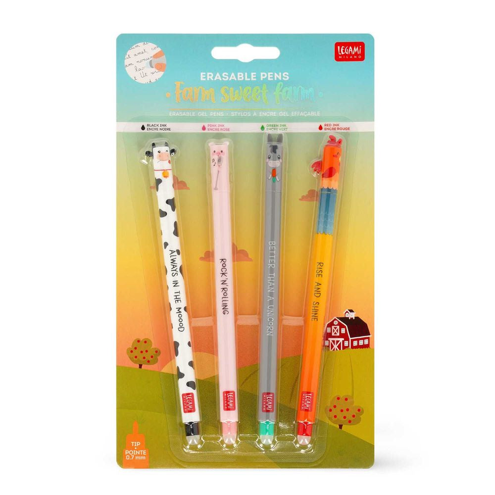 Legami Gelstifte Radierbare Stifte Sweet Farm Set 4tlg.