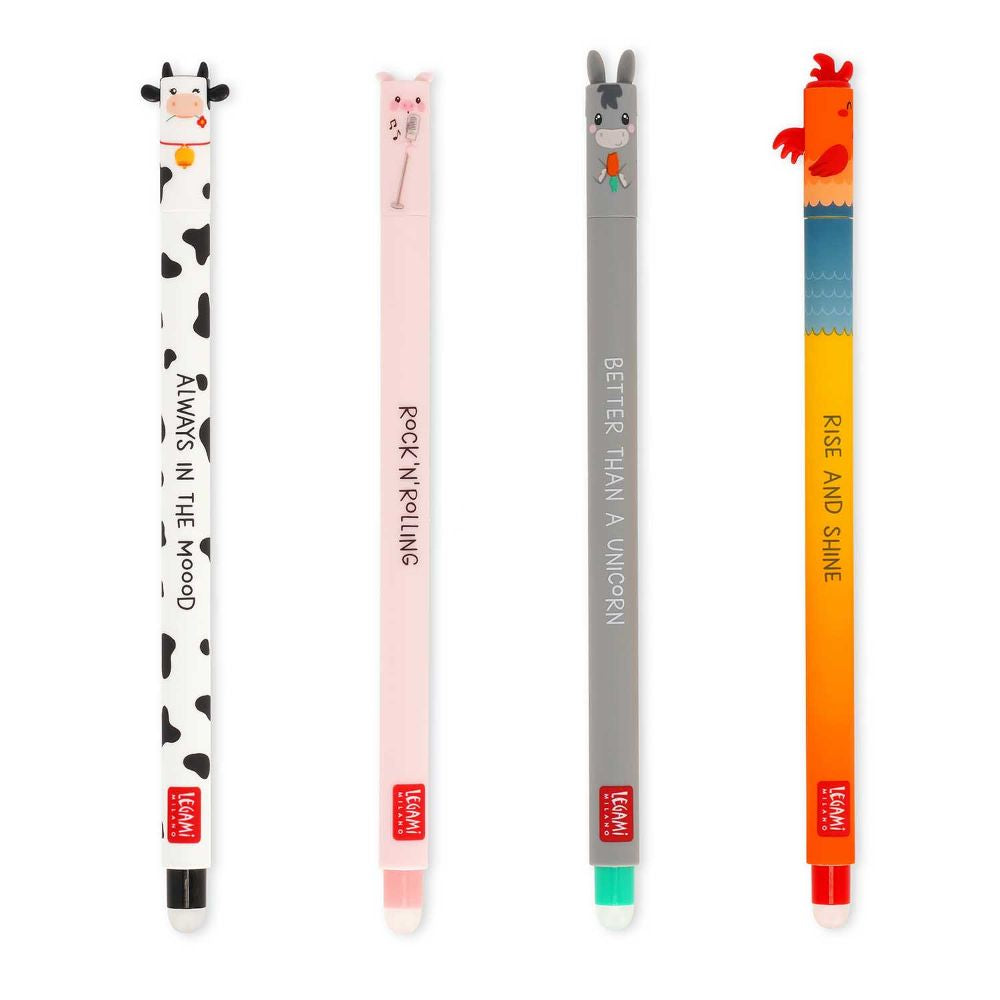 Legami Gelstifte Radierbare Stifte Sweet Farm Set 4tlg.