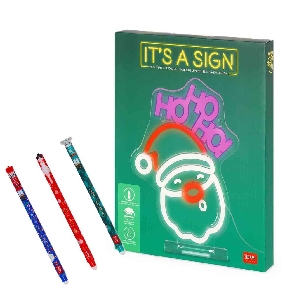 Legami Stifte LED HoHoHo Weihnachtsedition Set 2tlg.