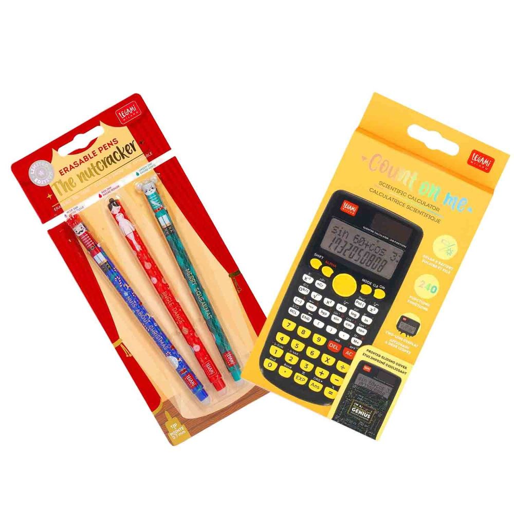 Legami Stifte Taschenrechner Genius Weihnachtsedition Set 2tlg.