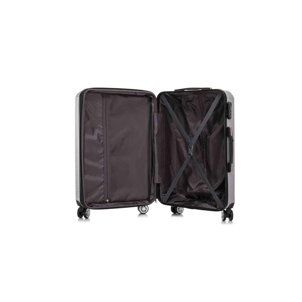 Herolite Hongkong Schwarz 4-Doppelrollen Trolley L 77 cm