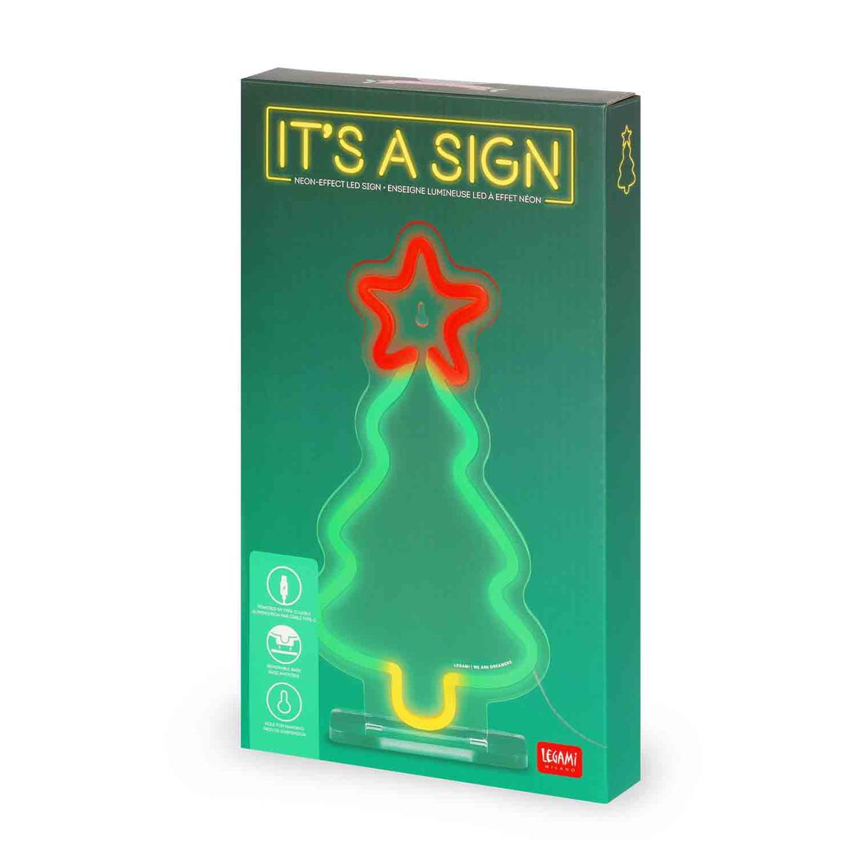 Legami Weihnachtsbaum LED Neon Schild