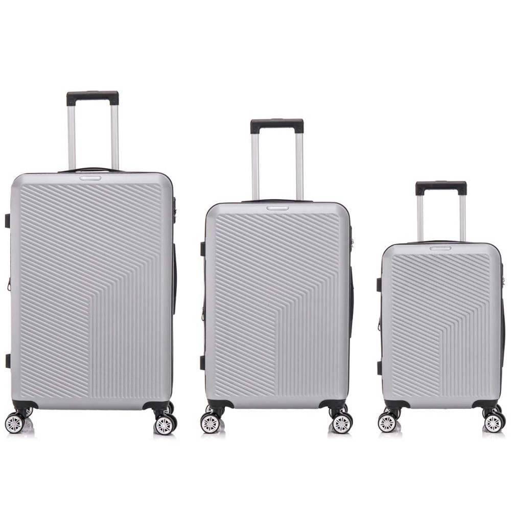 Herolite Rom Silbergrau 4-Doppelrollen Trolley Set 3tlg.